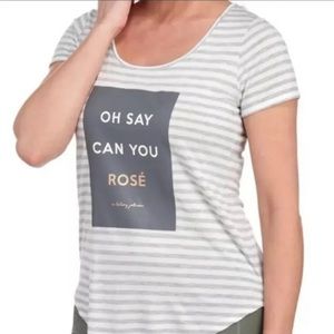 Betsey Johnson T Shirt Top oh say can you rosé